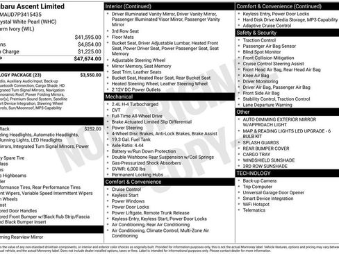 Used 2023 Subaru Ascent Limited w/ Technology Package image 48