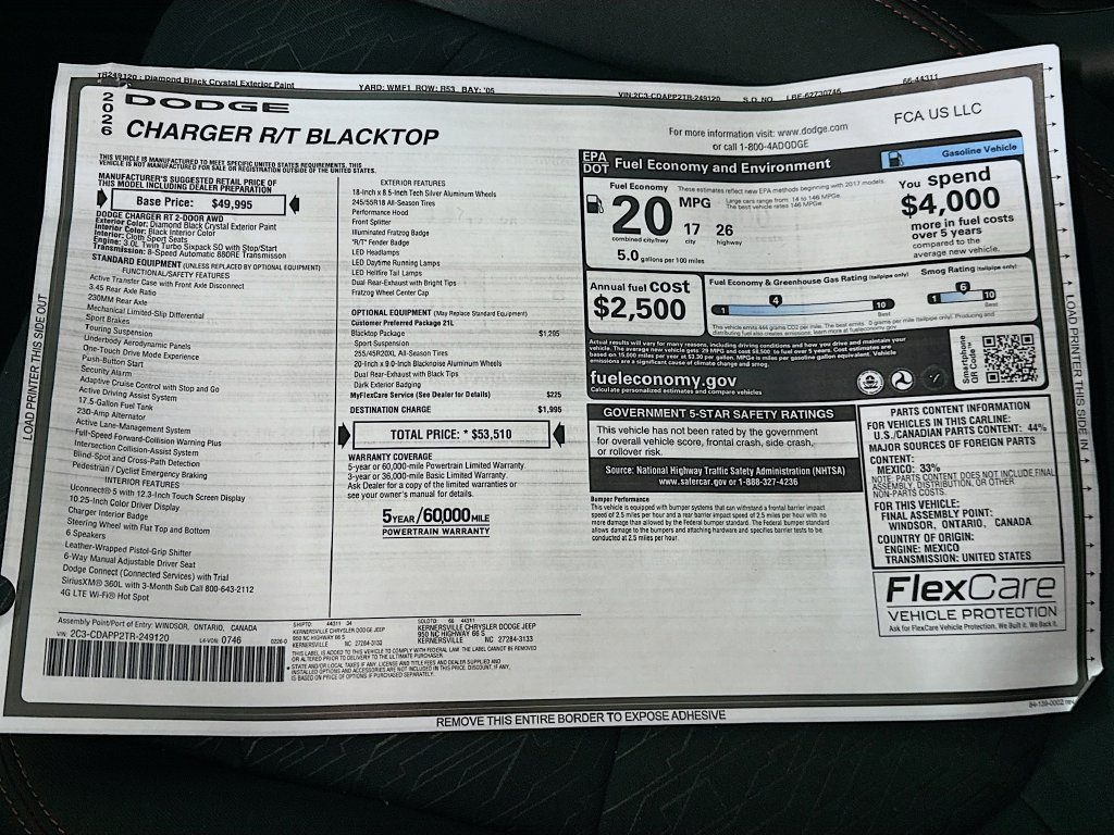 New 2026 Dodge Charger R/T w/ Blacktop Package AWD/4WD image 21
