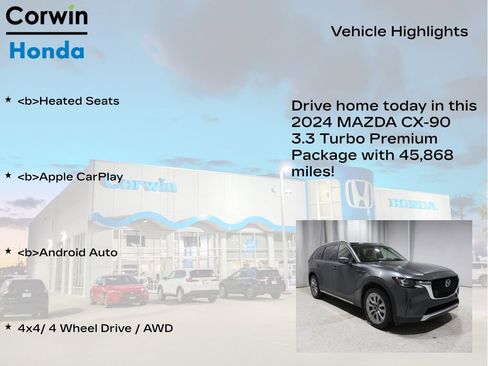 Used 2024 MAZDA CX-90 3.3 Turbo w/ Premium Package image 6