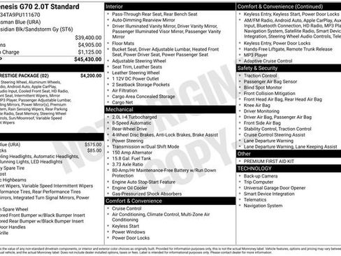 Used 2023 Genesis G70 2.0T w/ Sport Prestige Package image 13