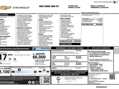 Used 2025 Chevrolet Tahoe Z71 image 4
