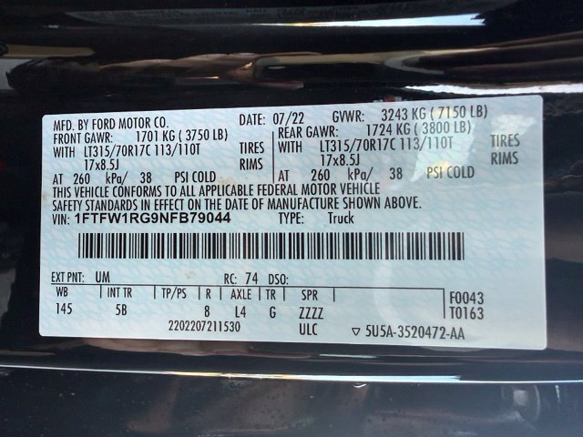 Used 2022 Ford F150 Raptor w/ Equipment Group 801A High AWD/4WD image 14