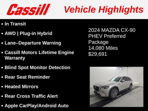 Used 2024 MAZDA CX-90 Plug-In Hybrid w/ Preferred AWD/4WD image 3