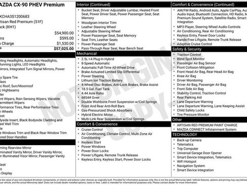Certified 2025 MAZDA CX-90 Plug-In Hybrid w/Premium Sport image 41