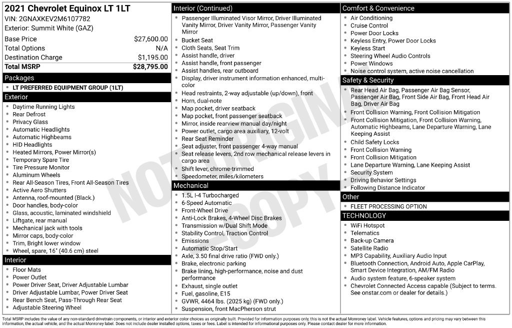 Used 2021 Chevrolet Equinox LT FWD image 2