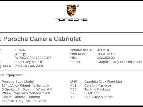 Used 2001 Porsche 911 Carrera RWD image 1