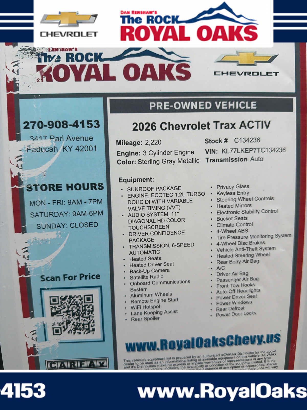 Used 2026 Chevrolet Trax ACTIV w/ Sunroof Package FWD image 29
