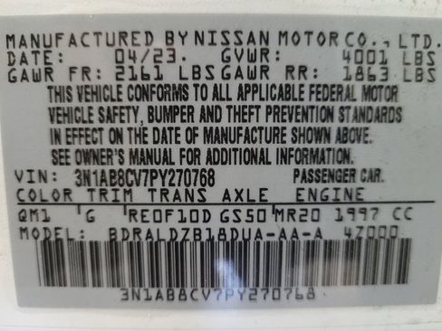 Used 2023 Nissan Sentra SV FWD image 33