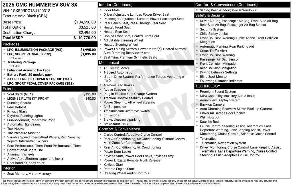Used 2025 GMC Hummer EV 3X w/ LPO, Illumination Package AWD/4WD image 3
