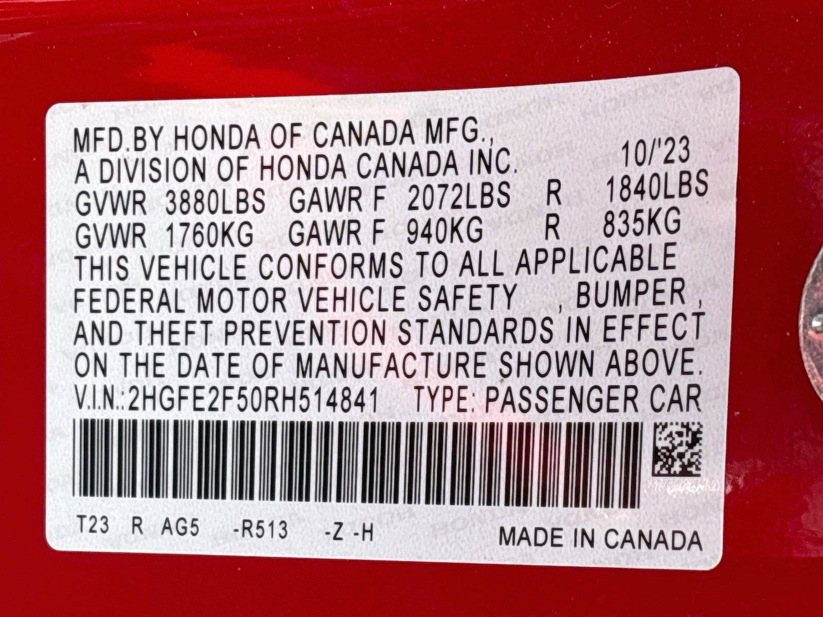 Certified 2024 Honda Civic Sport image 32
