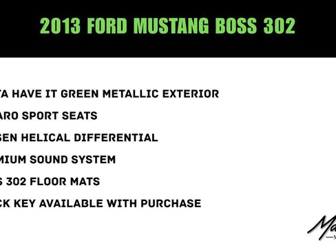 Used 2013 Ford Mustang Boss 302 w/ Boss 302 Accessory Pkg RWD image 2