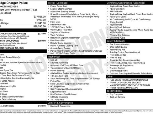 Used 2019 Dodge Charger Police w/ Street Appearance Group image 15