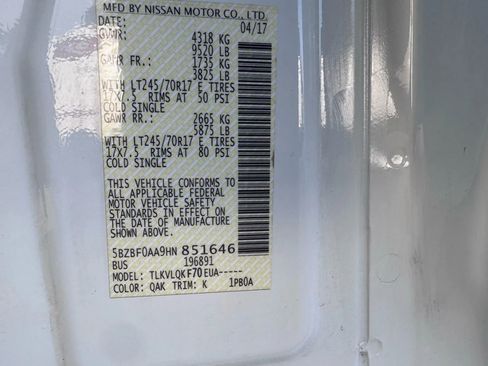 Used 2017 Nissan NV 3500 S image 26