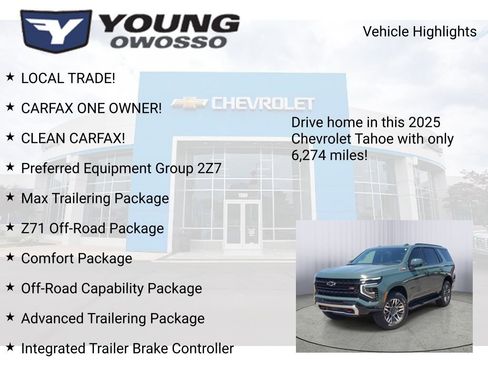 Certified 2025 Chevrolet Tahoe Z71 w/ Z71 Off-Road Package AWD/4WD image 8