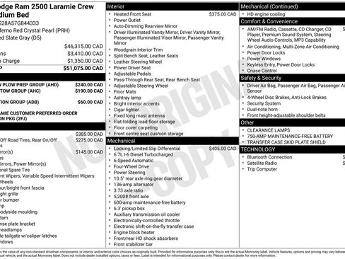 Used 2007 Dodge Ram 2500 Truck Laramie w/ HD Snow Plow Prep Group AWD/4WD image 8