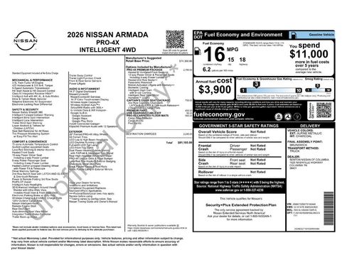 New 2026 Nissan Armada PRO-4X AWD/4WD image 5