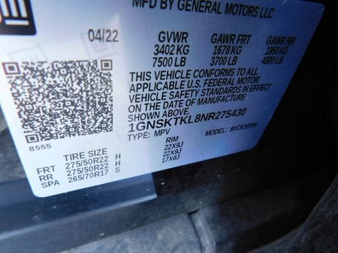 Certified 2022 Chevrolet Tahoe High Country AWD/4WD image 12