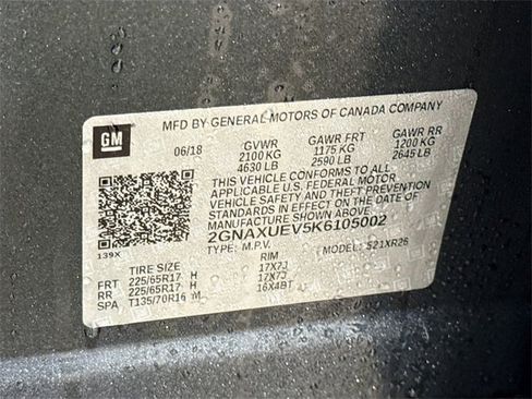 Used 2019 Chevrolet Equinox LT w/ Sun & Navigation Package image 29