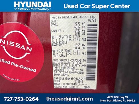 Used 2022 Nissan Frontier Pro-X w/ Technology Package image 14