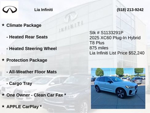 Used 2025 Volvo XC60 T8 Plus w/ Climate Package AWD/4WD image 10