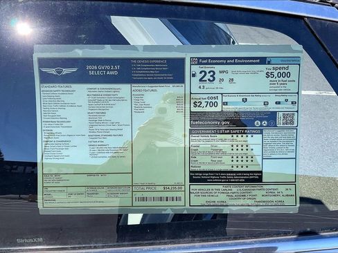 New 2026 Genesis GV70 2.5T Select AWD/4WD image 13