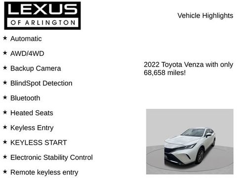 Used 2022 Toyota Venza XLE AWD/4WD image 8