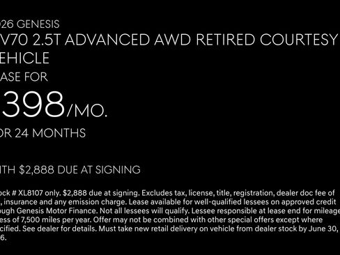 Used 2026 Genesis GV70 2.5T Advanced AWD/4WD image 2