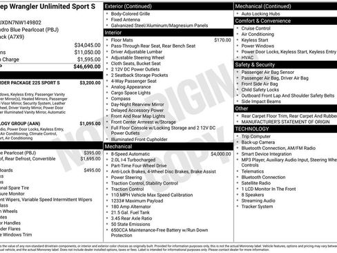 Used 2022 Jeep Wrangler Unlimited Sport AWD/4WD image 4
