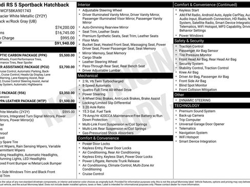 Used 2019 Audi RS 5 Sportback w/ Black Optic Carbon Package image 9