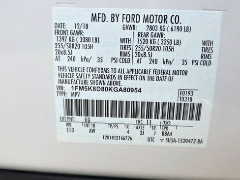 Used 2019 Ford Explorer XLT w/ Equipment Group 202A AWD/4WD image 54