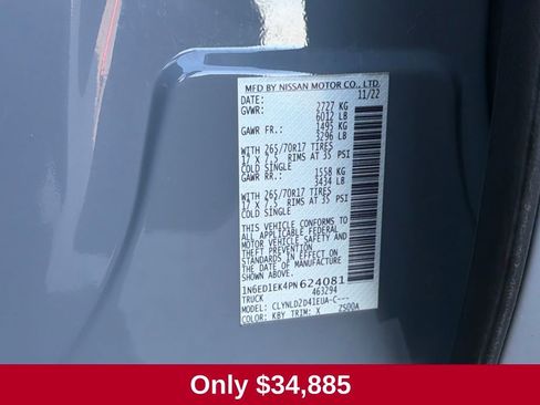 Used 2023 Nissan Frontier PRO-4X w/ Pro Convenience Package image 4