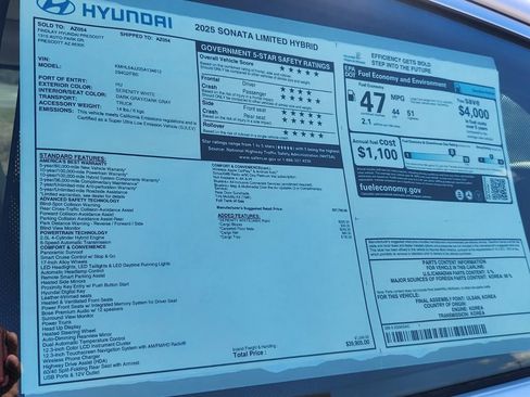 New 2025 Hyundai Sonata Limited image 34