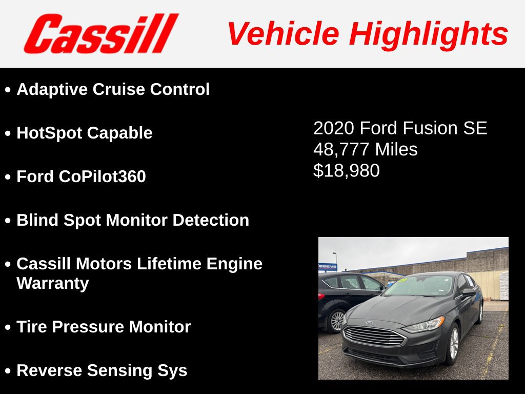 Used 2020 Ford Fusion SE FWD image 3