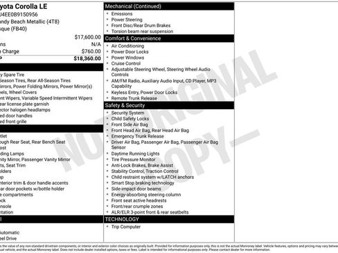Used 2011 Toyota Corolla LE image 3