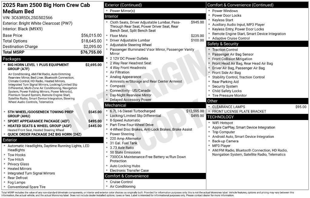 New 2025 RAM 2500 Big Horn AWD/4WD image 4