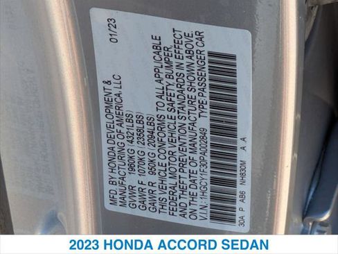 Certified 2023 Honda Accord EX image 26