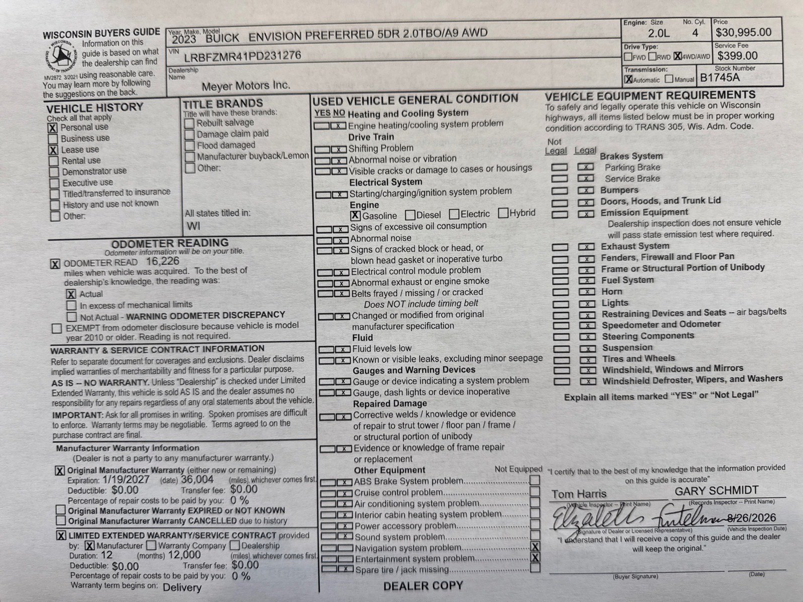 Certified 2023 Buick Envision Preferred AWD/4WD image 30