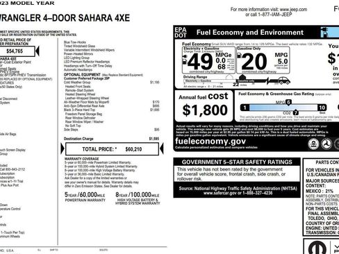 Used 2023 Jeep Wrangler Sahara w/ Cold Weather Group image 2