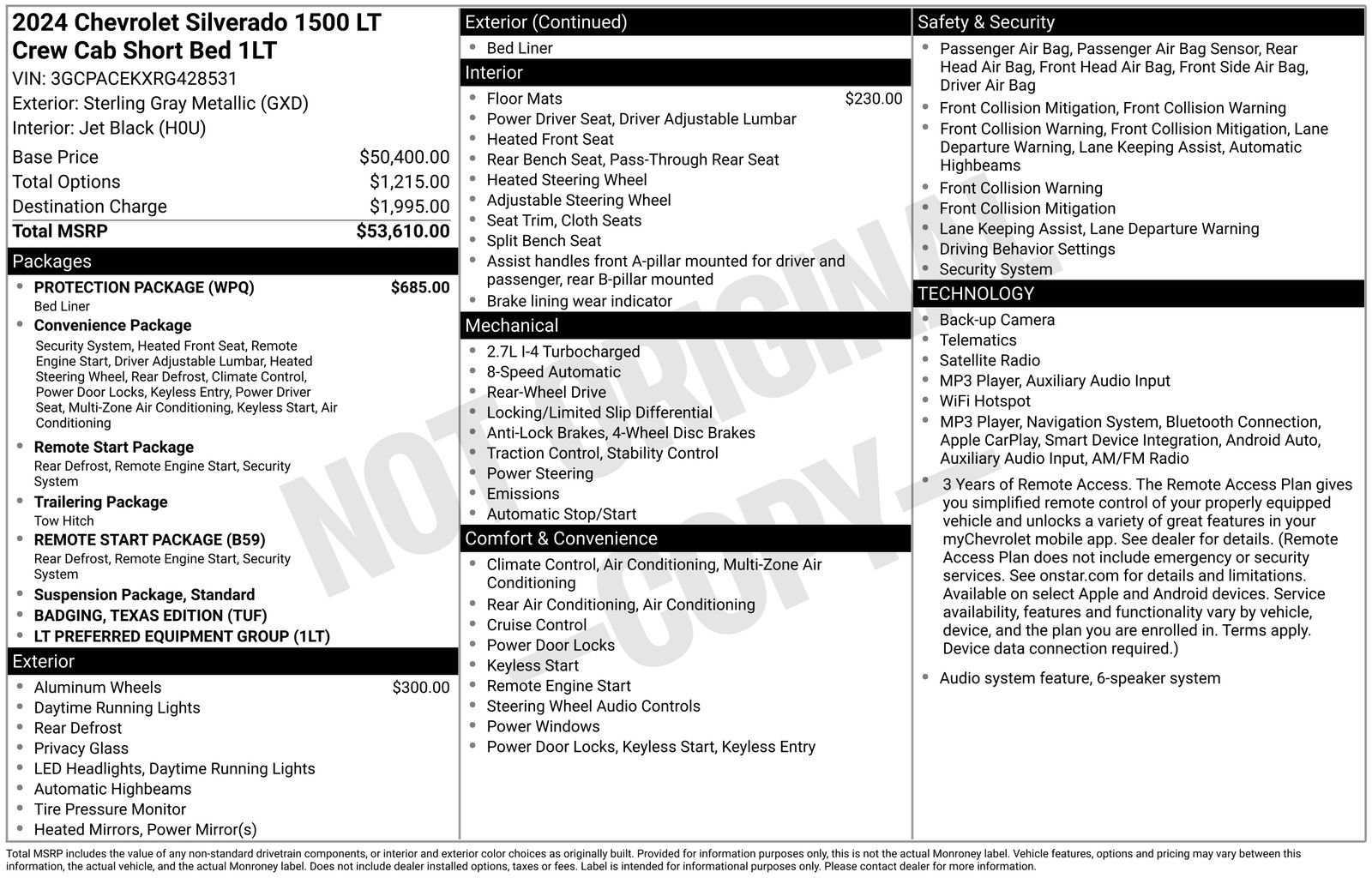 Used 2024 Chevrolet Silverado 1500 LT w/ Protection Package RWD image 43