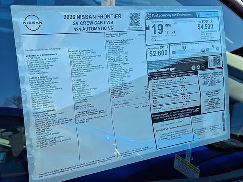 New 2026 Nissan Frontier SV w/ SV Convenience Package image 6