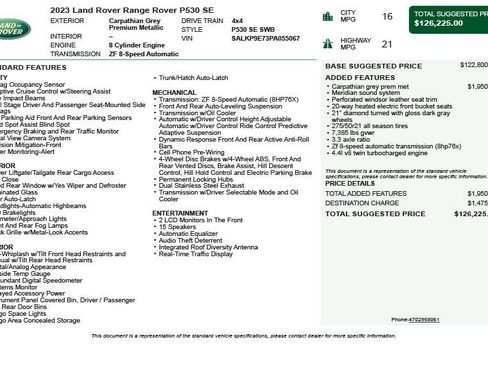 Used 2023 Land Rover Range Rover SE AWD/4WD image 3