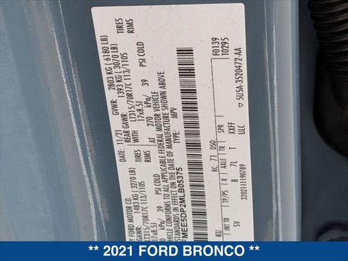 Used 2021 Ford Bronco Black Diamond w/ Sasquatch Package image 24