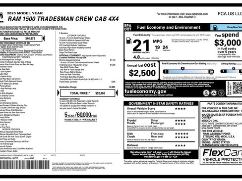 Used 2025 RAM 1500 Tradesman AWD/4WD image 2