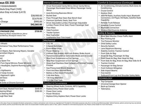 Used 2017 Lexus ES 350 w/ Premium Package FWD image 21