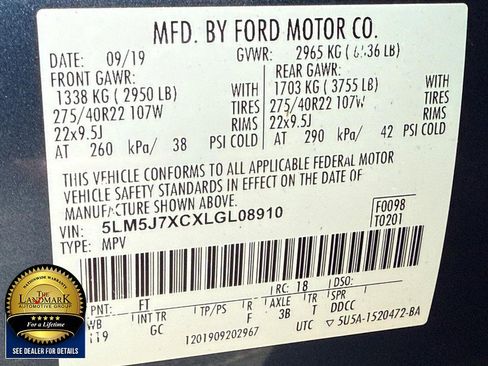 Used 2020 Lincoln Aviator Reserve w/ Equipment Group 202A image 24