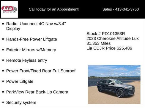 Certified 2023 Jeep Cherokee Altitude Lux w/ Lux Elite Package AWD/4WD image 16