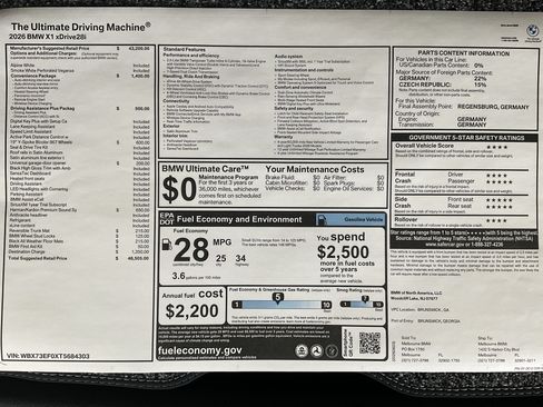 New 2026 BMW X1 xDrive28i w/ Convenience Package AWD/4WD image 36