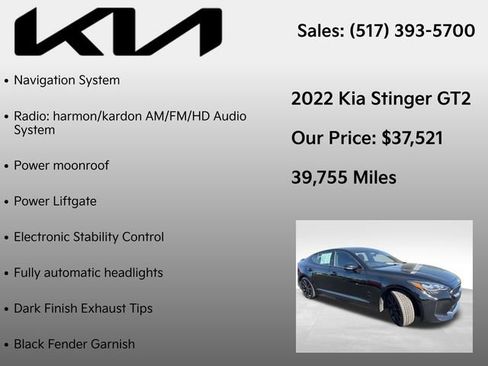 Used 2022 Kia Stinger GT2 w/ Scorpion Package AWD/4WD image 12