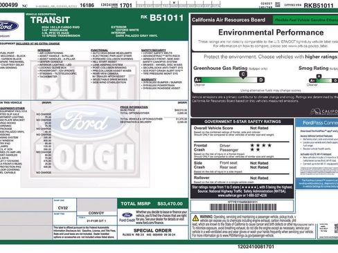 New 2024 Ford Transit 150 Low Roof w/ Load Area Protection Package image 59