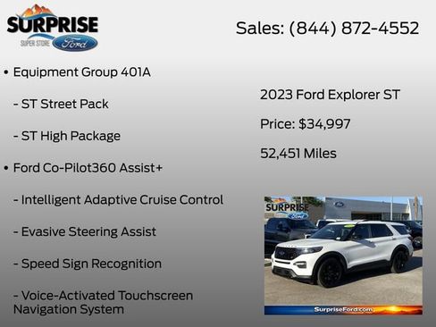 Used 2023 Ford Explorer ST w/ Equipment Group 401A AWD/4WD image 7